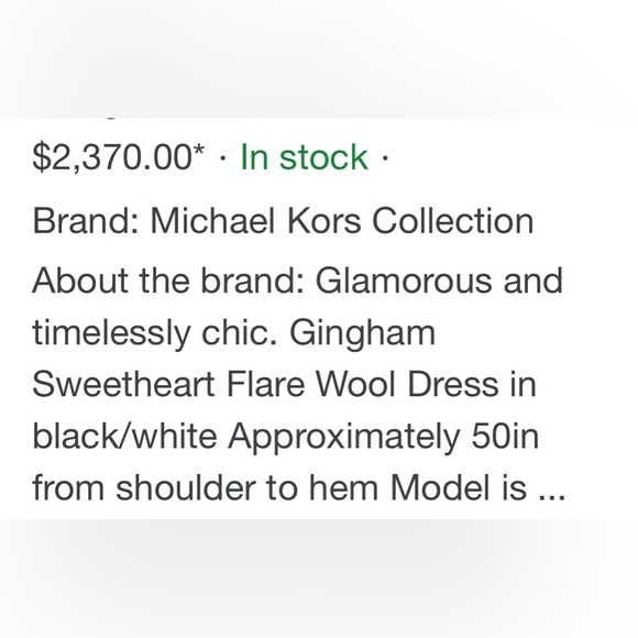 NWT Michael Khors Gingham wool dress - Picture 8 of 8